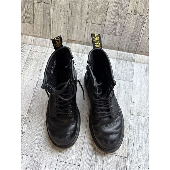 Dr. Martens Doc 1460 J Combat Boots Kids Youth Size 1 Black Leather Side Zipper - Picture 3 of 10